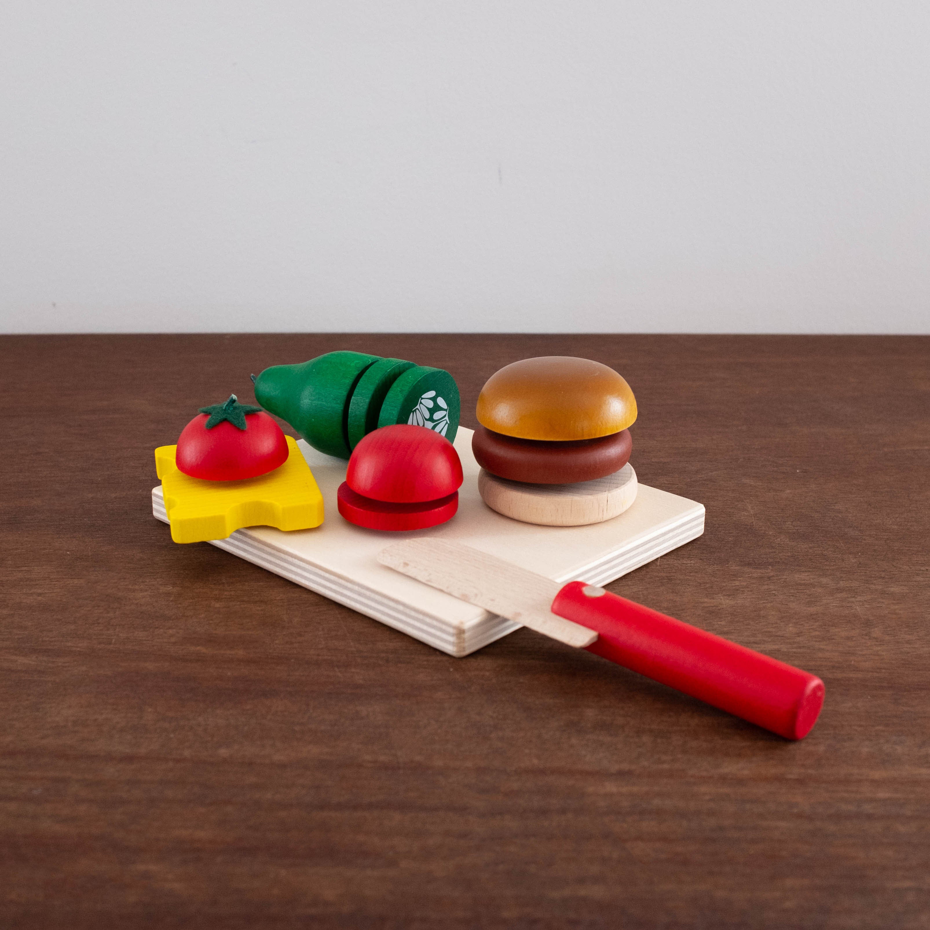 Wooden Cheeseburger Cut Up Toy Set