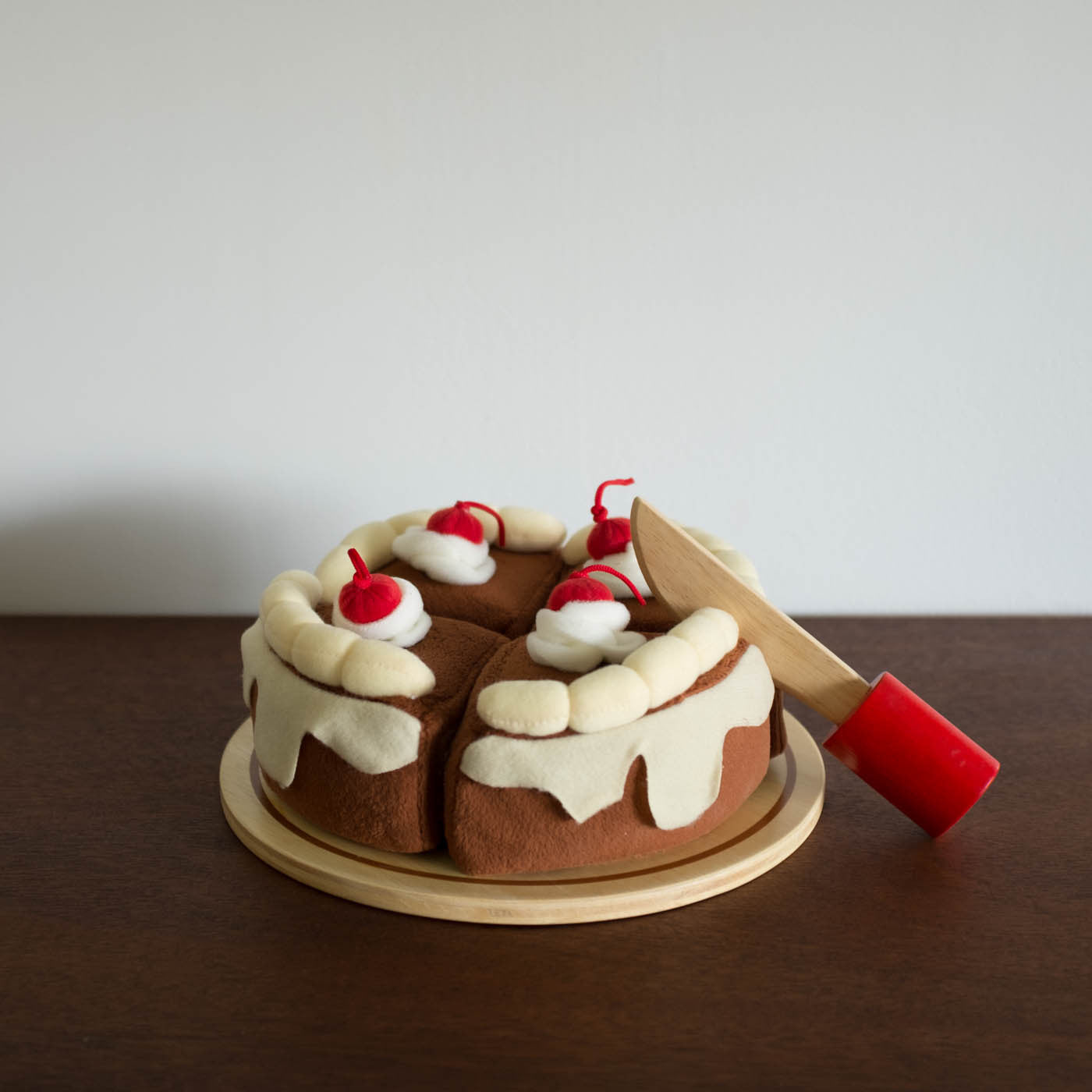 Plush Cake with Wooden Knife